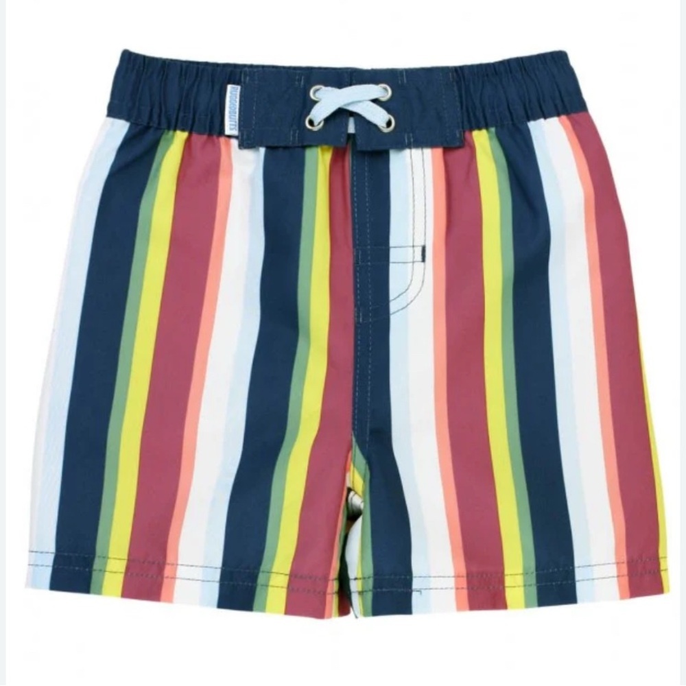 Rugged Butts Sz 6 “Sunset Stripe” Kids Swim Trunks
